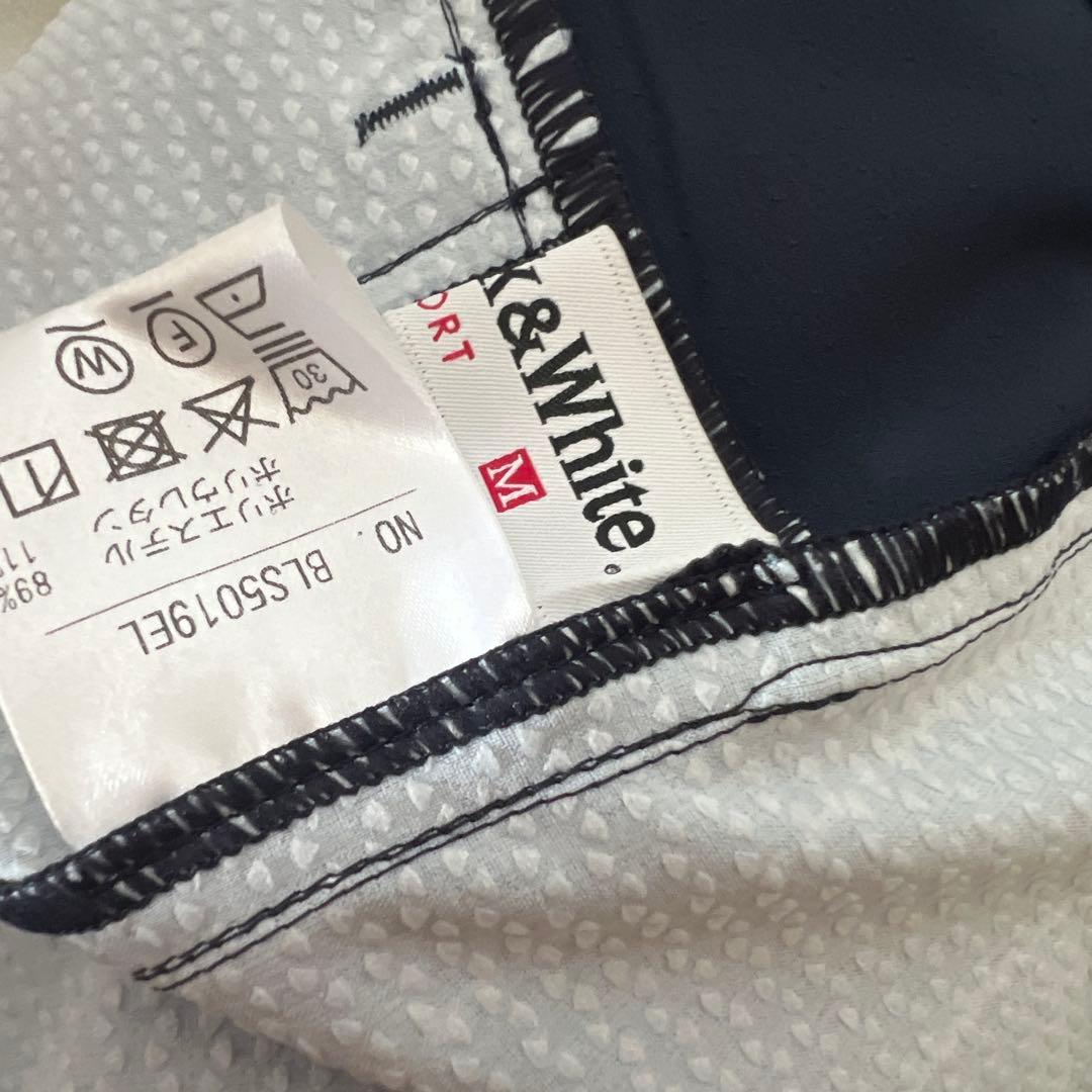 新品未使用 ブラック＆ホワイト　クロップドパンツ