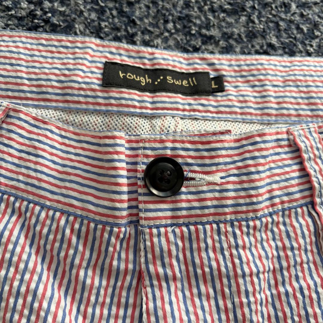 ラフアンドスウェル　シアサッカー　ストレッチ　ハーフパンツ　裏地メッシュ　L