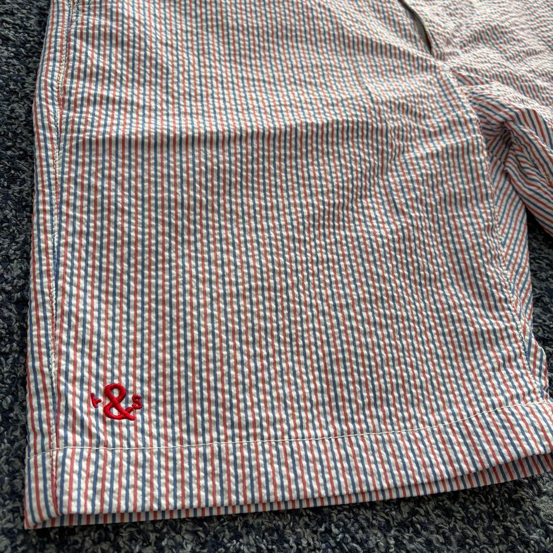 ラフアンドスウェル　シアサッカー　ストレッチ　ハーフパンツ　裏地メッシュ　L