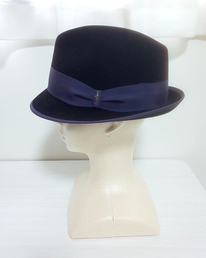 美品 Borsalino ボルサリーノ ラビットファー フェドラ 60 イタリア