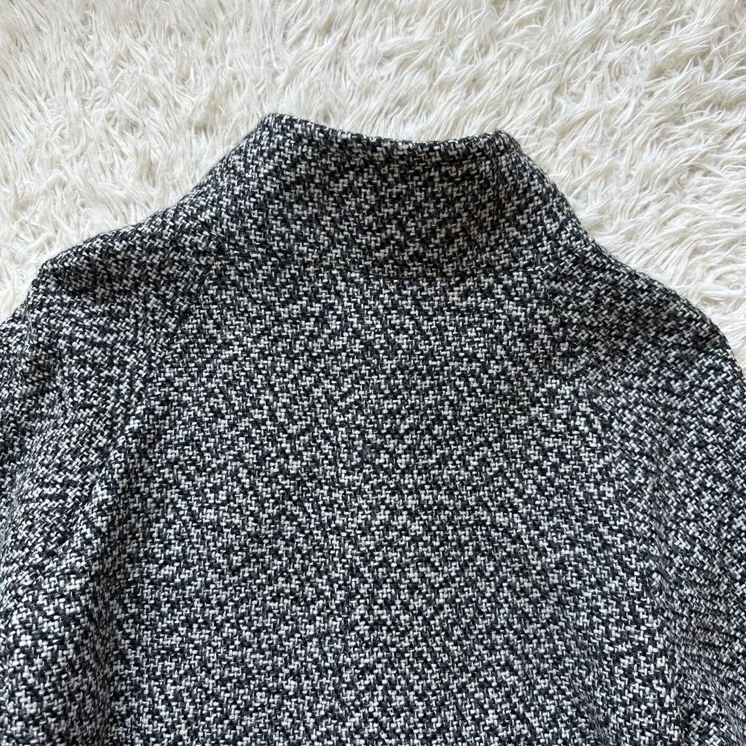 美品✨アンタイトル　ポンチョショートコート　イタリア生地　ツイード　大きいサイズ