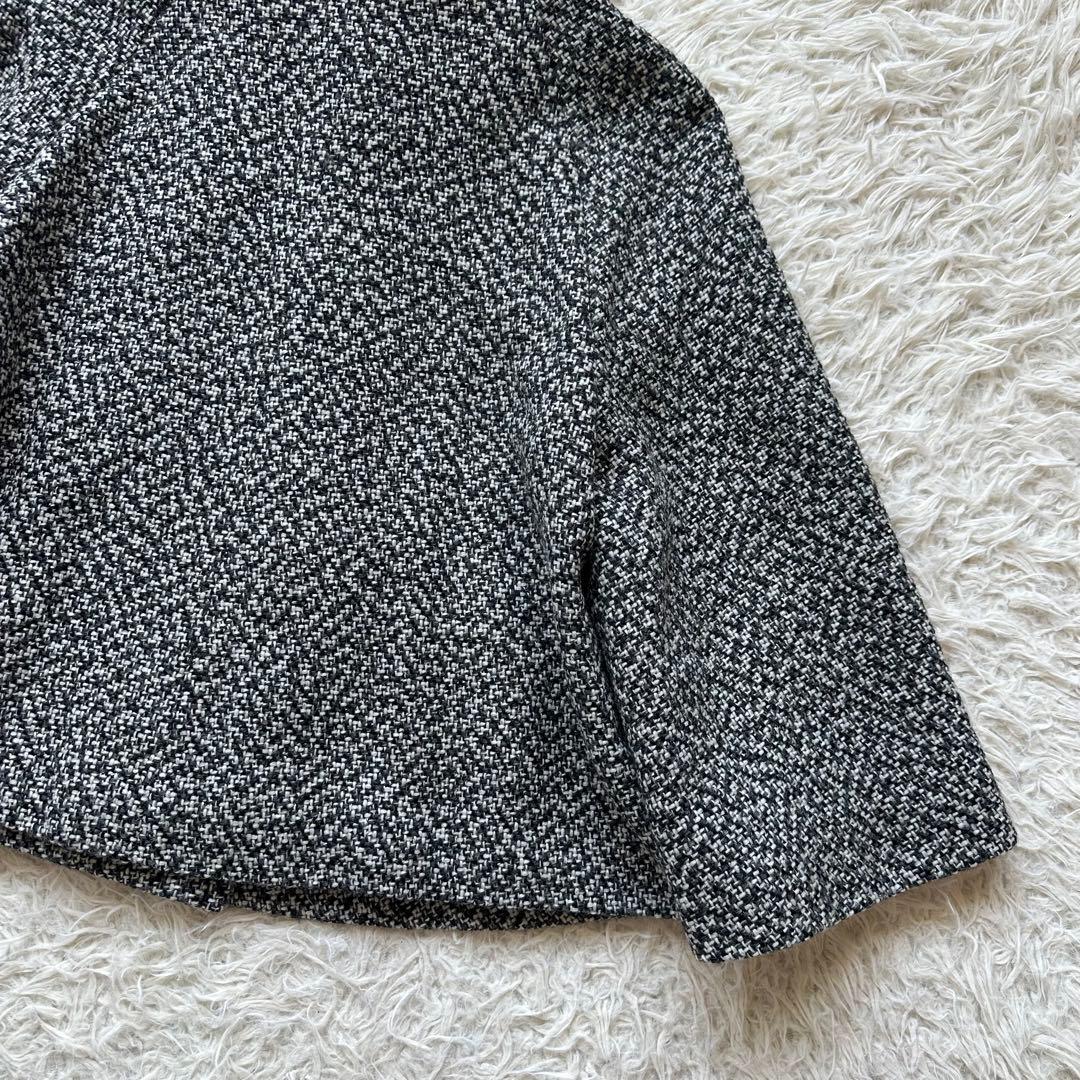 美品✨アンタイトル　ポンチョショートコート　イタリア生地　ツイード　大きいサイズ