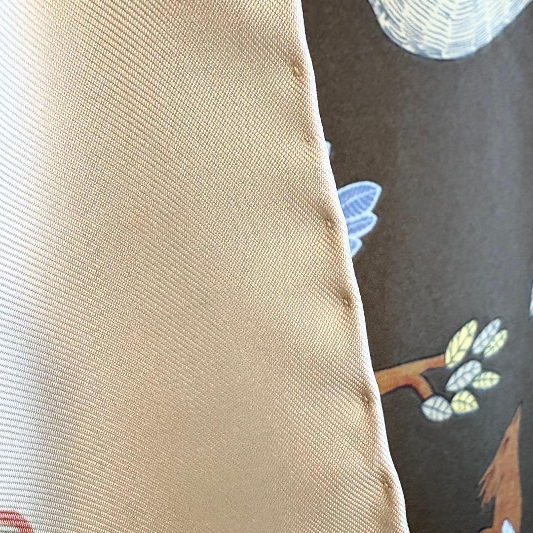 カルネ訳あり　HERMES エルメス スカーフ アニマル柄 ブラウン