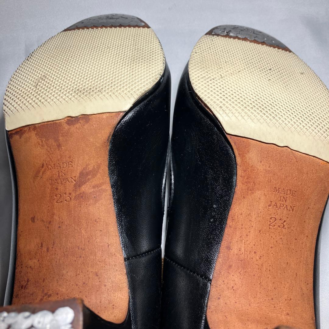 フラメンコシューズ チャコット Chacott 23cm 黒 レザー