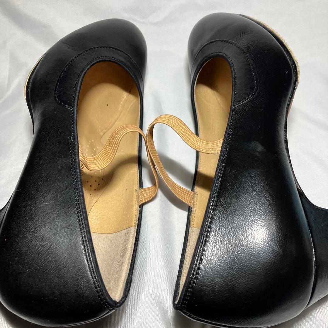 フラメンコシューズ チャコット Chacott 23cm 黒 レザー