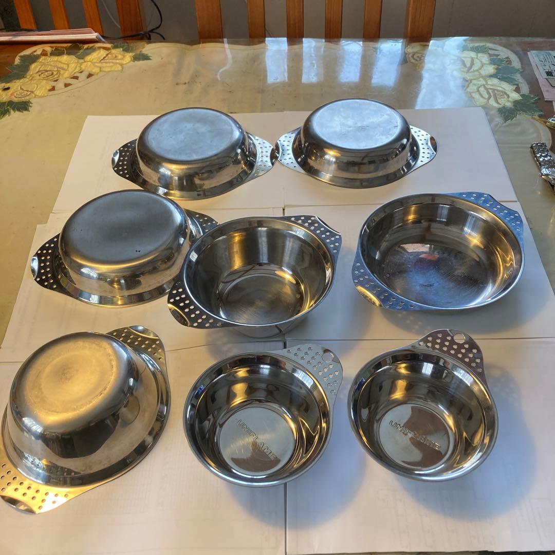ユニフレーム　廃盤　ステンレス製ボウル 8個セット