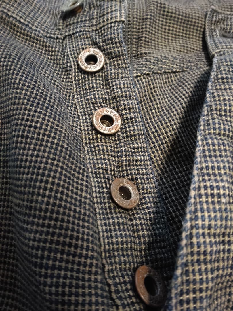 STEVENSON OVERALL　カーペンターパンツ　千鳥格子　コットンリネン