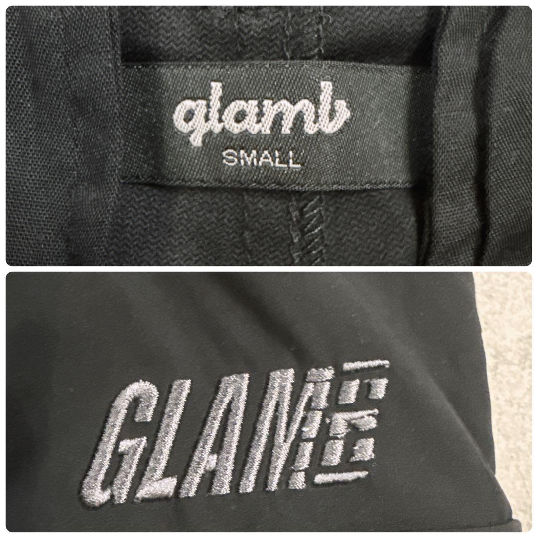 【美品】glamb グラム ロングリブ カーゴパンツ 黒 S 刺繍ロゴ サルエル