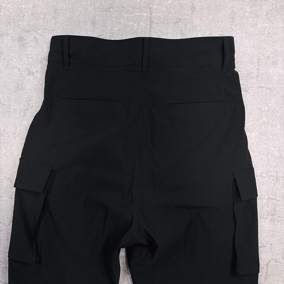 【美品】glamb グラム ロングリブ カーゴパンツ 黒 S 刺繍ロゴ サルエル