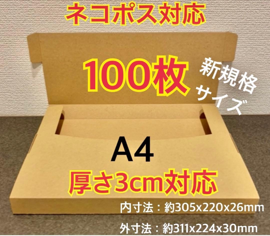 ● ●新商品【100枚】新規格A4サイズ(最大)ネコポス対応段ボール箱