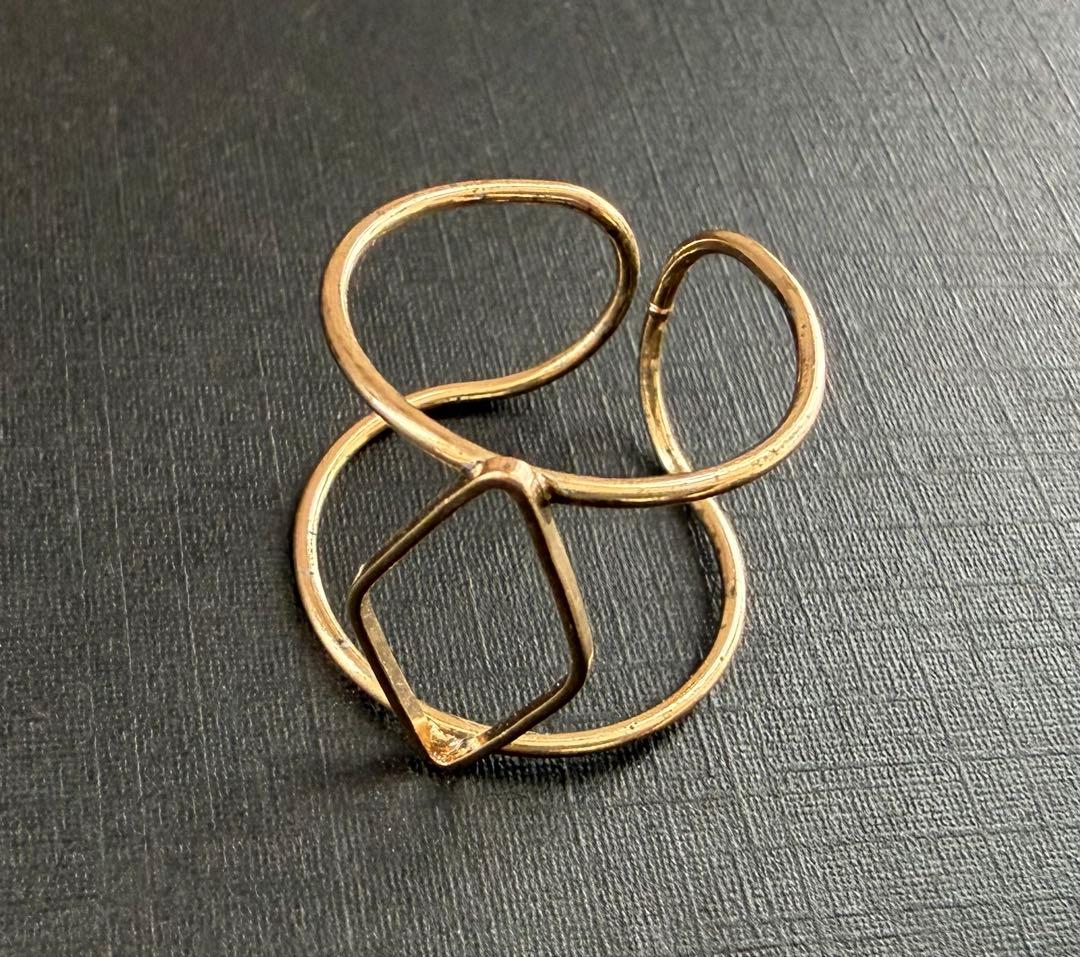 ななみ アッシュペーフランス ダイヤモンド形状オープンリング➕他2点