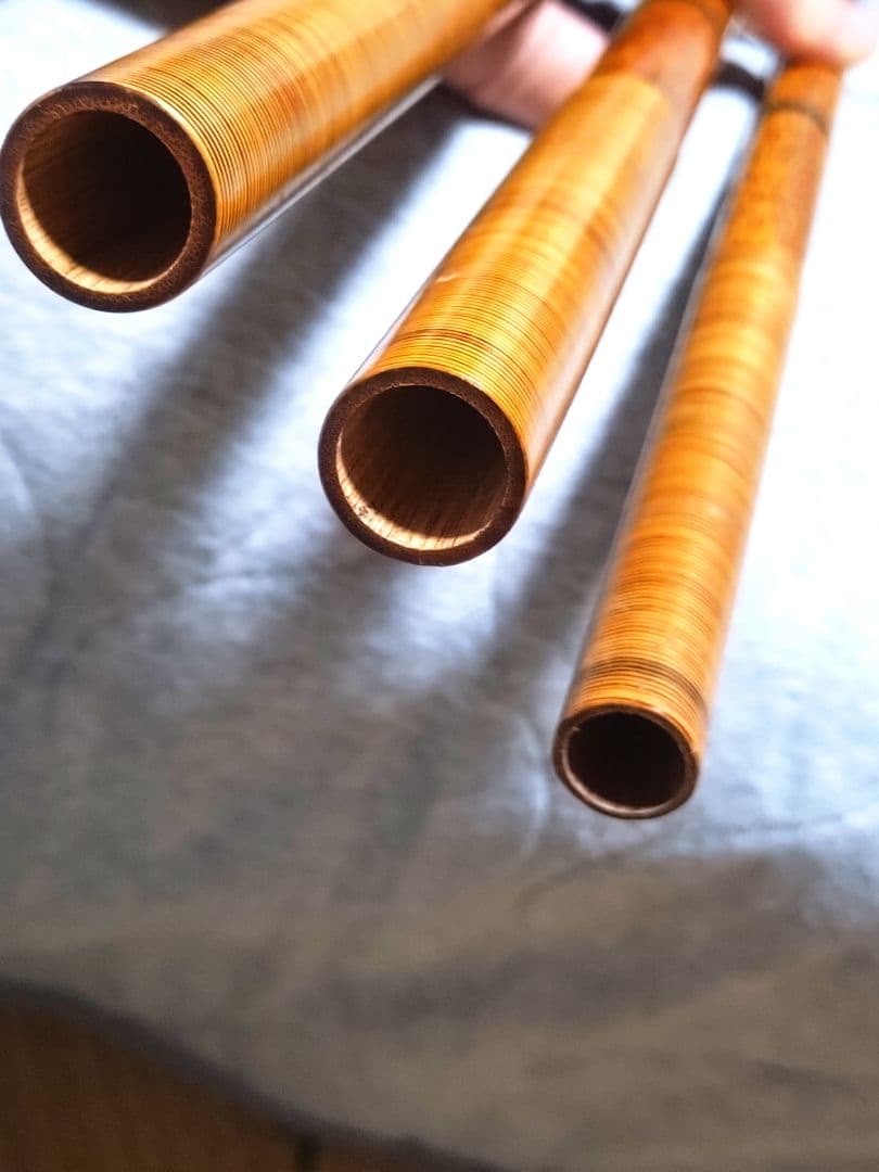 ヘラブナ 竿掛け 玉の柄 ★寿光作 紋竹 竿掛け2本物と玉の柄2本物