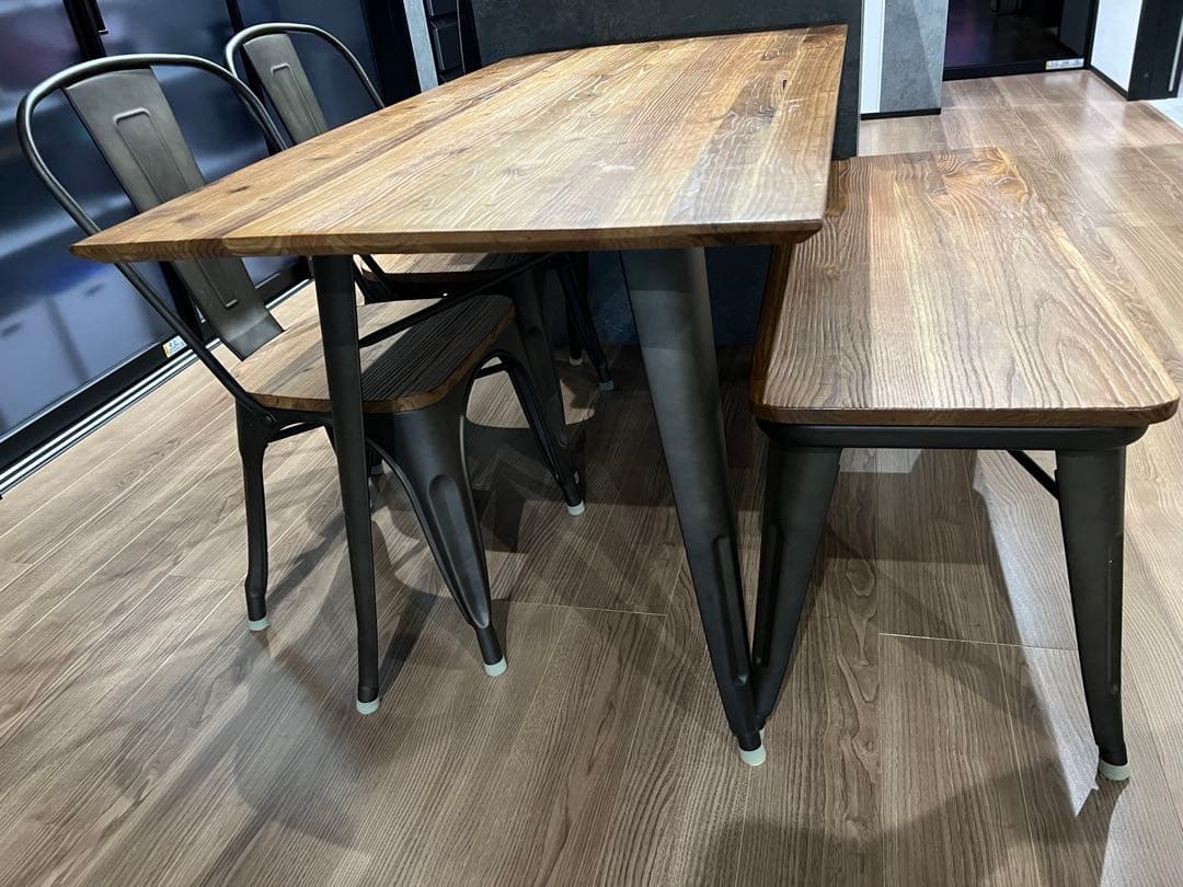 【大阪羽曳野市引取】ダイニングテーブル 4点セット ヴィンテージ風 カフェ