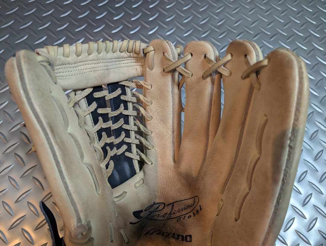 Mizuno ミズノ軟式グローブ ベージュ/ネイビープロフェッショナルグローバル