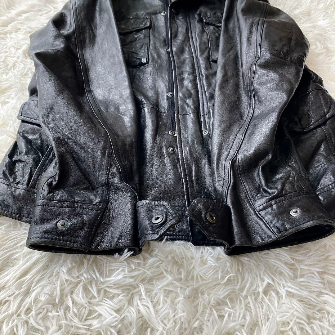 BACK NUMBER M-65型 ラムレザージャケット 黒 M バックナンバー