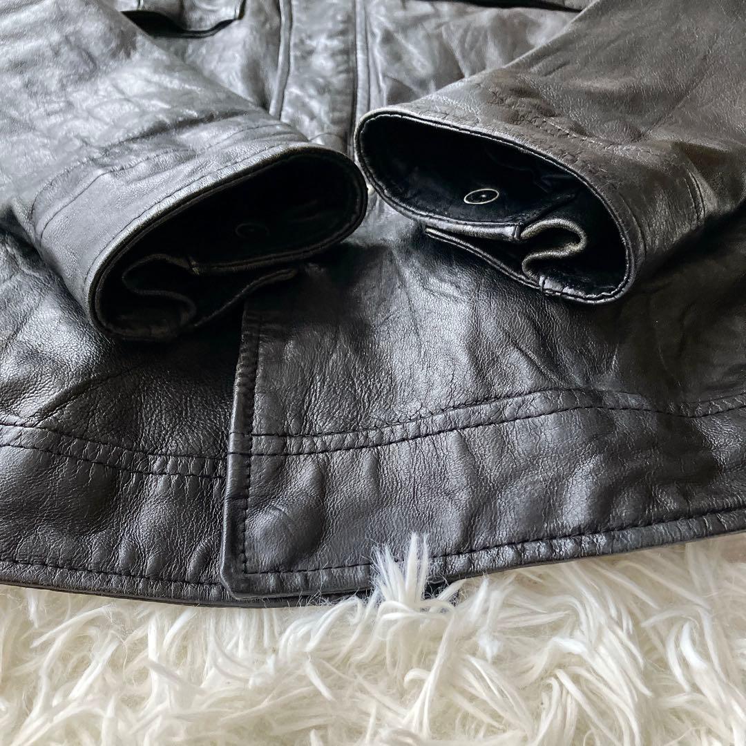 BACK NUMBER M-65型 ラムレザージャケット 黒 M バックナンバー