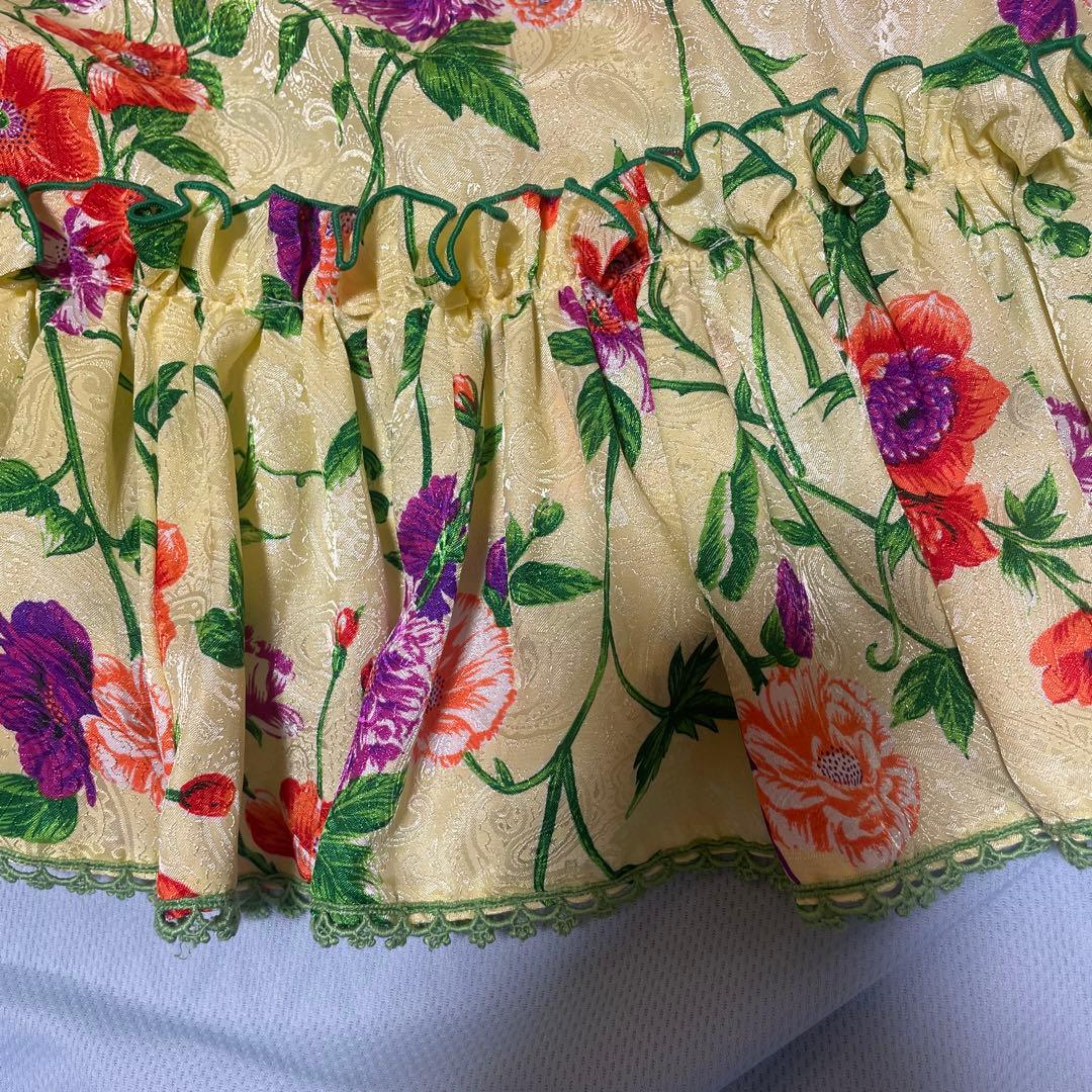 可愛い♡フラメンコ衣装　花柄 黄色 緑色 長袖