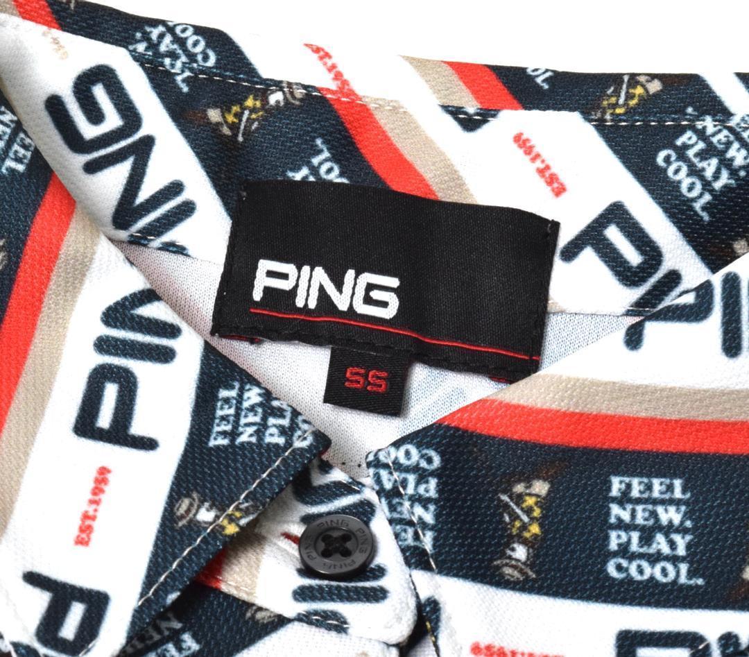 未使用 PING ピン ゴルフ プリント セットアップ 上下 SS レディース