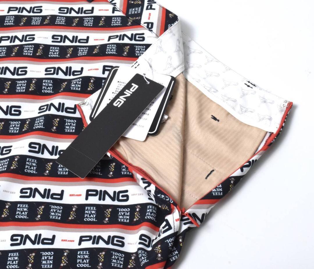 未使用 PING ピン ゴルフ プリント セットアップ 上下 SS レディース
