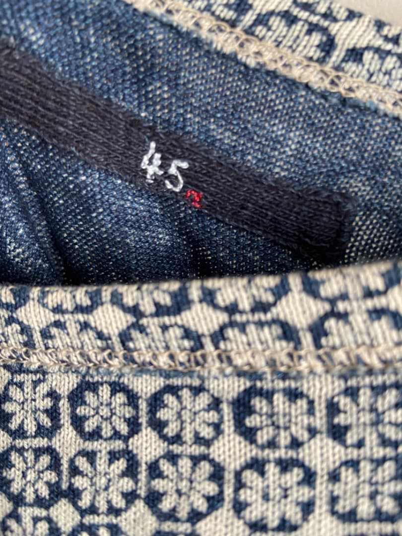 45R インディゴ抜染フラワーワンピース