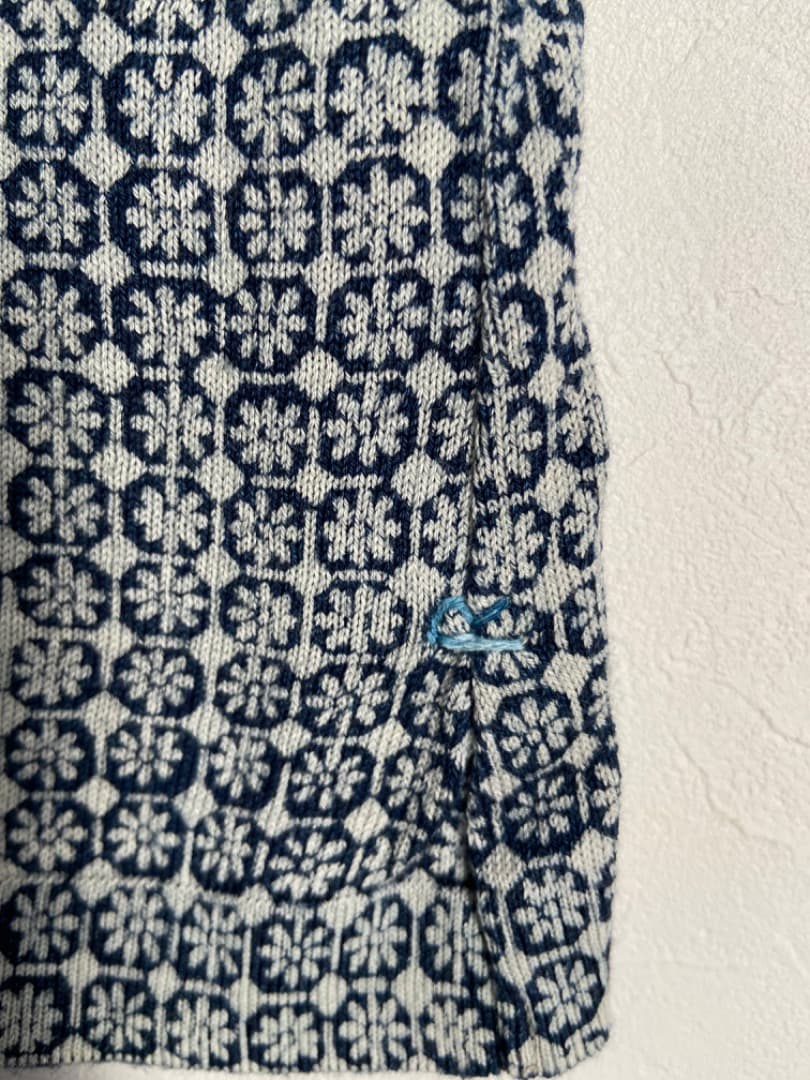 45R インディゴ抜染フラワーワンピース