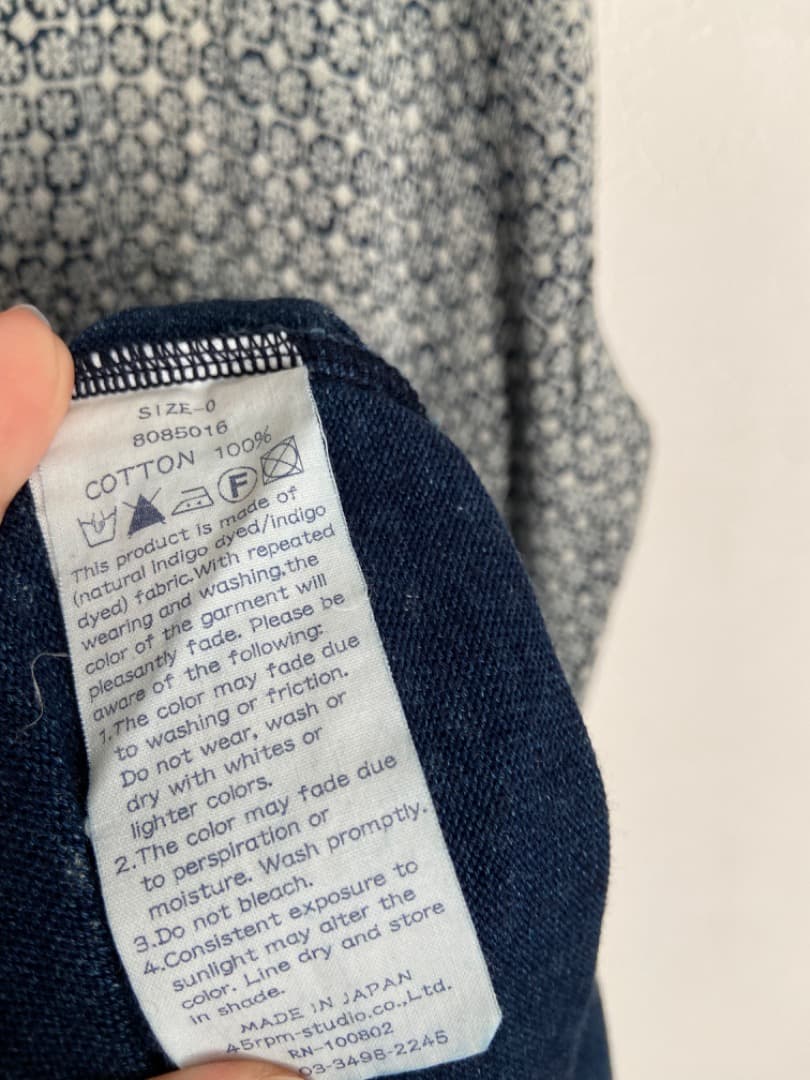 45R インディゴ抜染フラワーワンピース