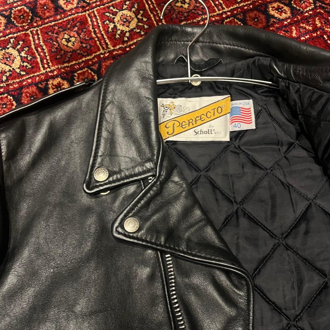 Schott PERFECTO】618 USA製 レザージャケット 80〜90s