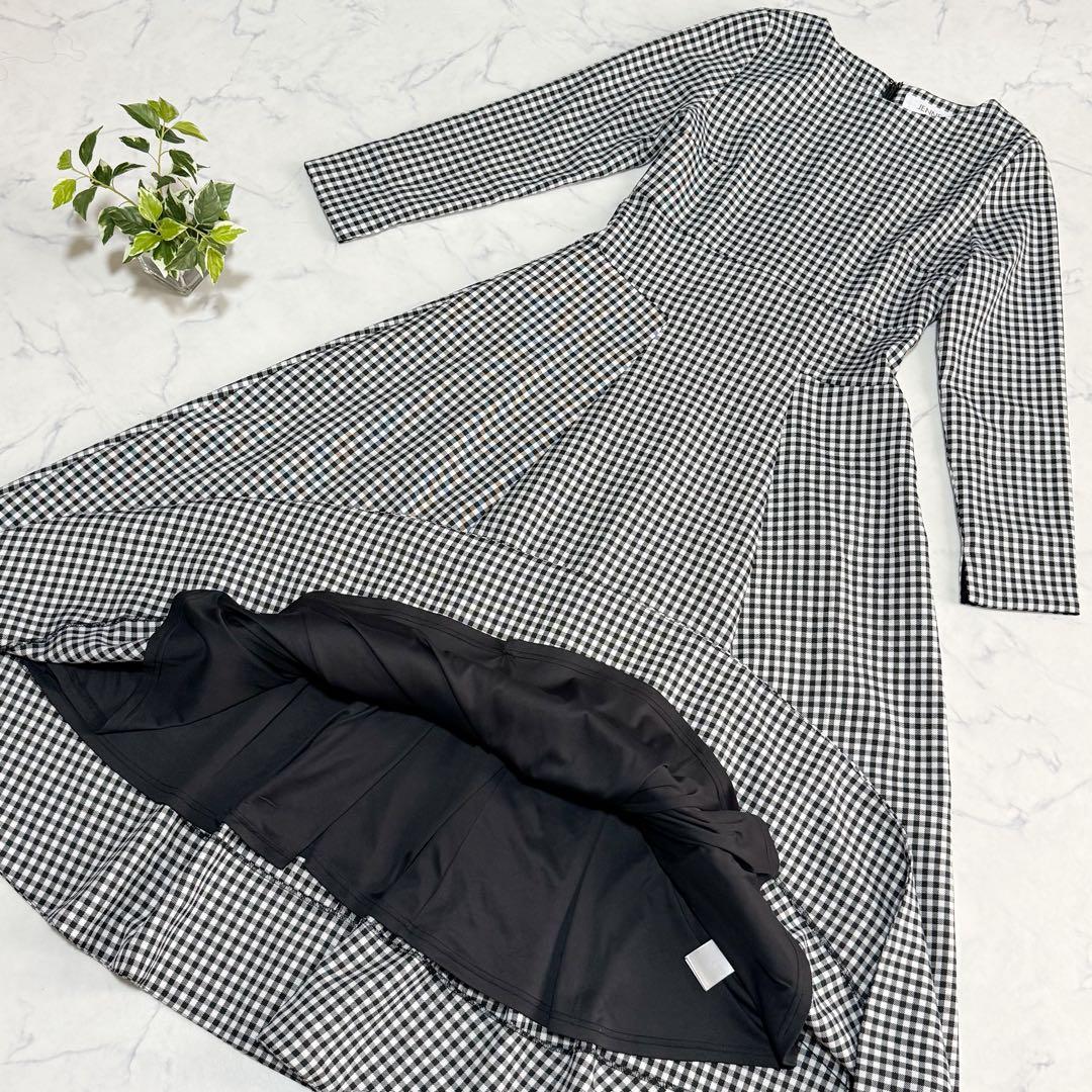 けい様ジェンヌ JENNE ギンガムチェック フレア ワンピース ロング 長袖S