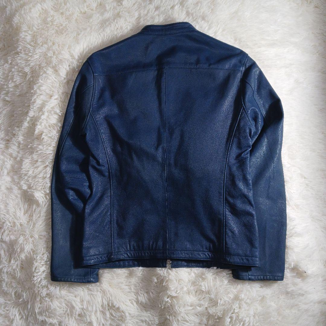 ユナイテッドアローズ　シングルライダース　Mサイズ　ブルー　ヤギ革