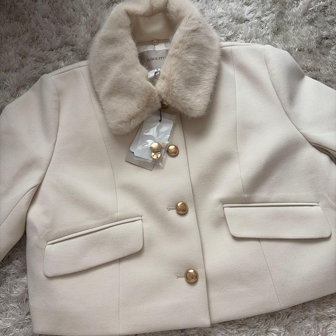 (新品)ジャスグリッティー♡クロップドジャケット＆フロントボタンミニスカート