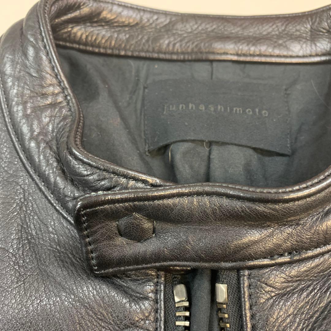 junhashimoto ブラックレザーシングルライダース　サイズ3