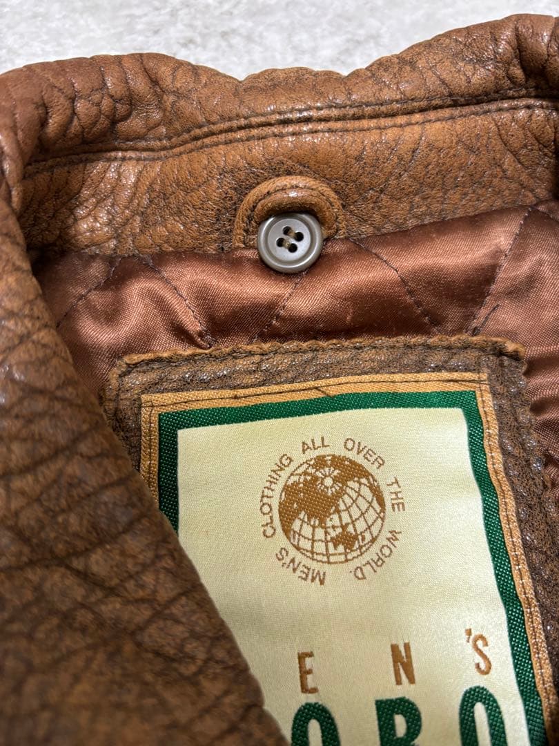 Men’s Robo レザージャケット 本革 ヴィンテージ ブラウン　Mサイズ