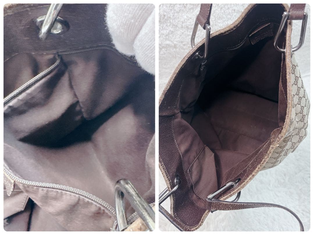 GUCCI グッチ トートバッグ ハンドバッグ 肩掛け GGキャンバス バケツ型