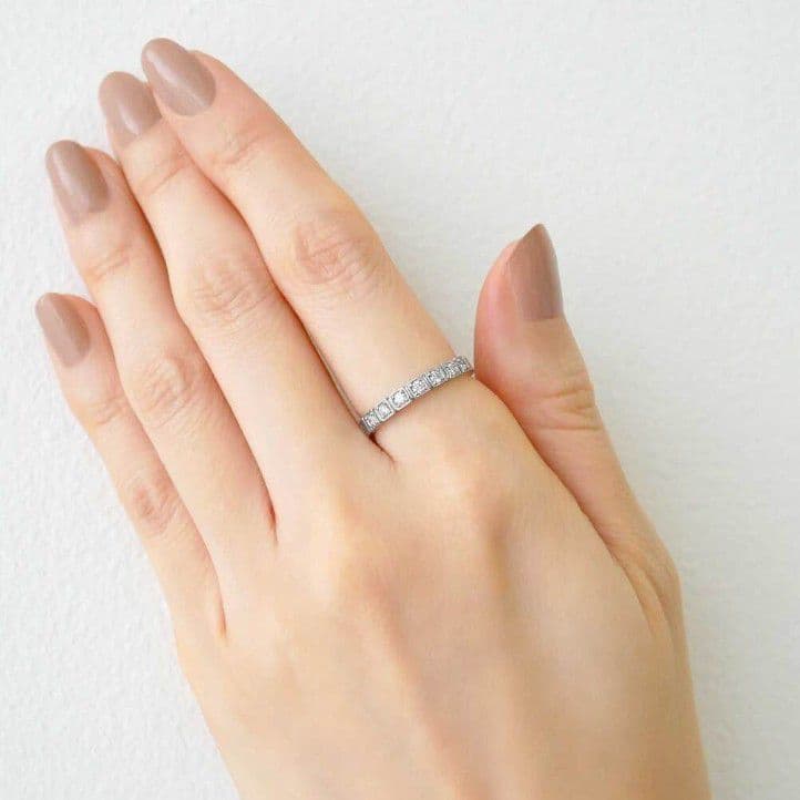 ヴァンドーム青山　K18 YG　モダン　ダイヤ　ハーフエタニティ　リング　10号