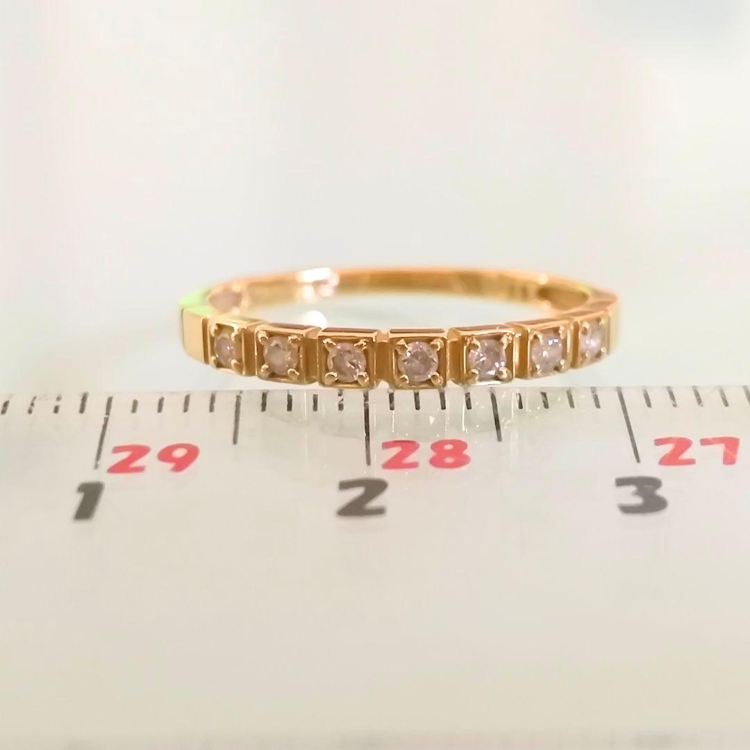 ヴァンドーム青山　K18 YG　モダン　ダイヤ　ハーフエタニティ　リング　10号