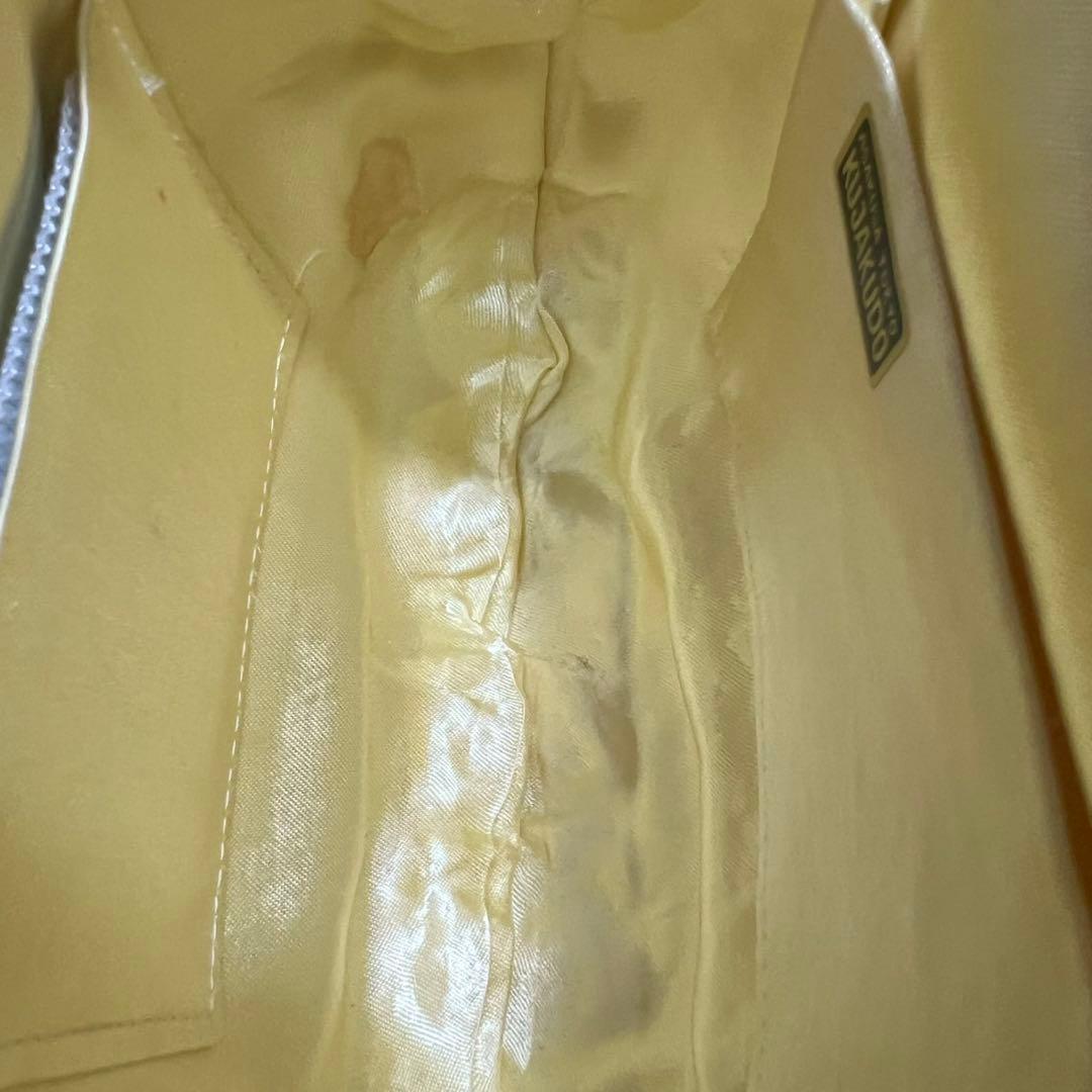 【美品】KUJAKUDO/ビーズ刺繍/ゴールド系色/ハンドバッグ/ビーズバッグ