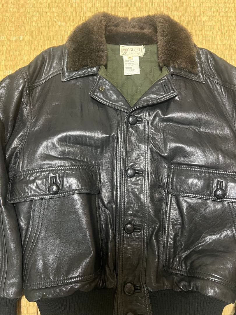 GUCCI レザージャケット　フライトジャケット　g-1 ファー　本革　グッチ