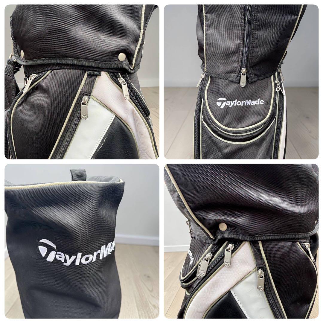 【人気モデル】TaylorMade キャディバッグ 黒白 フード付 動作品