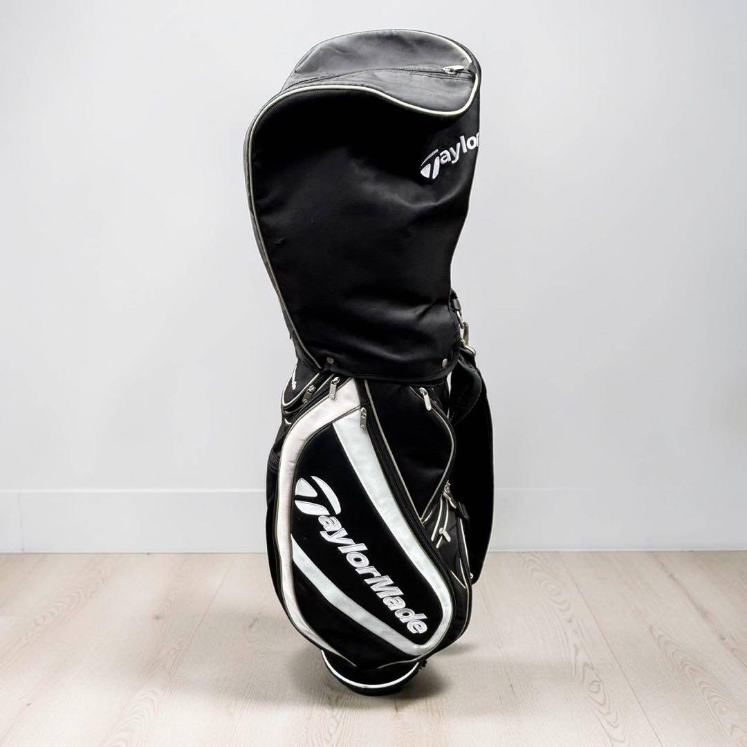 【人気モデル】TaylorMade キャディバッグ 黒白 フード付 動作品