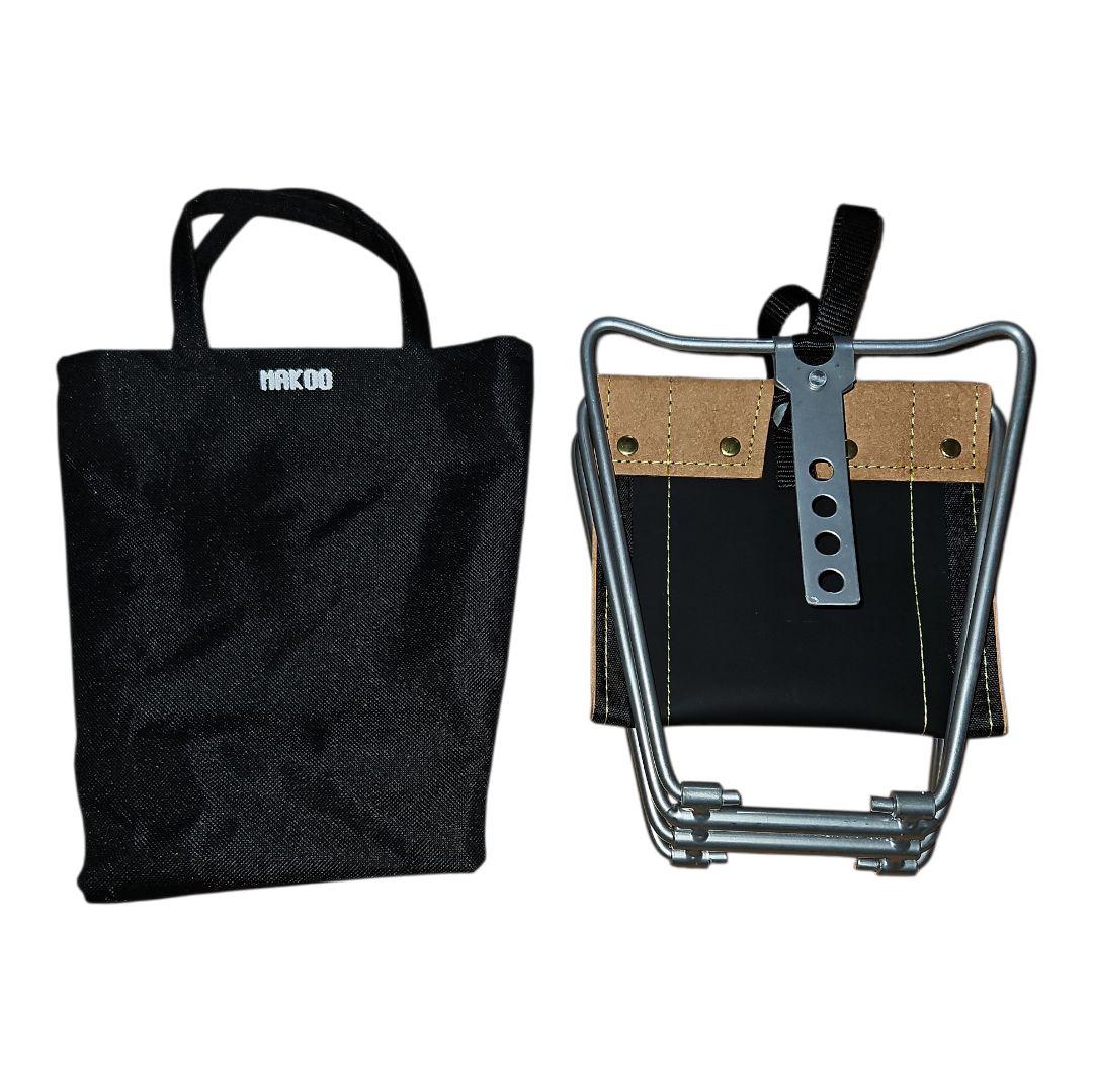 未使用MAKOO リサイクルレザー 折りたたみスツール & 木製カトラリーセット