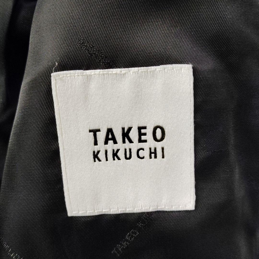 【羊革】タケオキクチ◆ラムレザートラッカージャケット　ライダース　ロゴ裏地　M