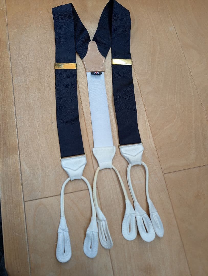  Thurston サスペンダー 4本セット／ボタン留め用 革エンド