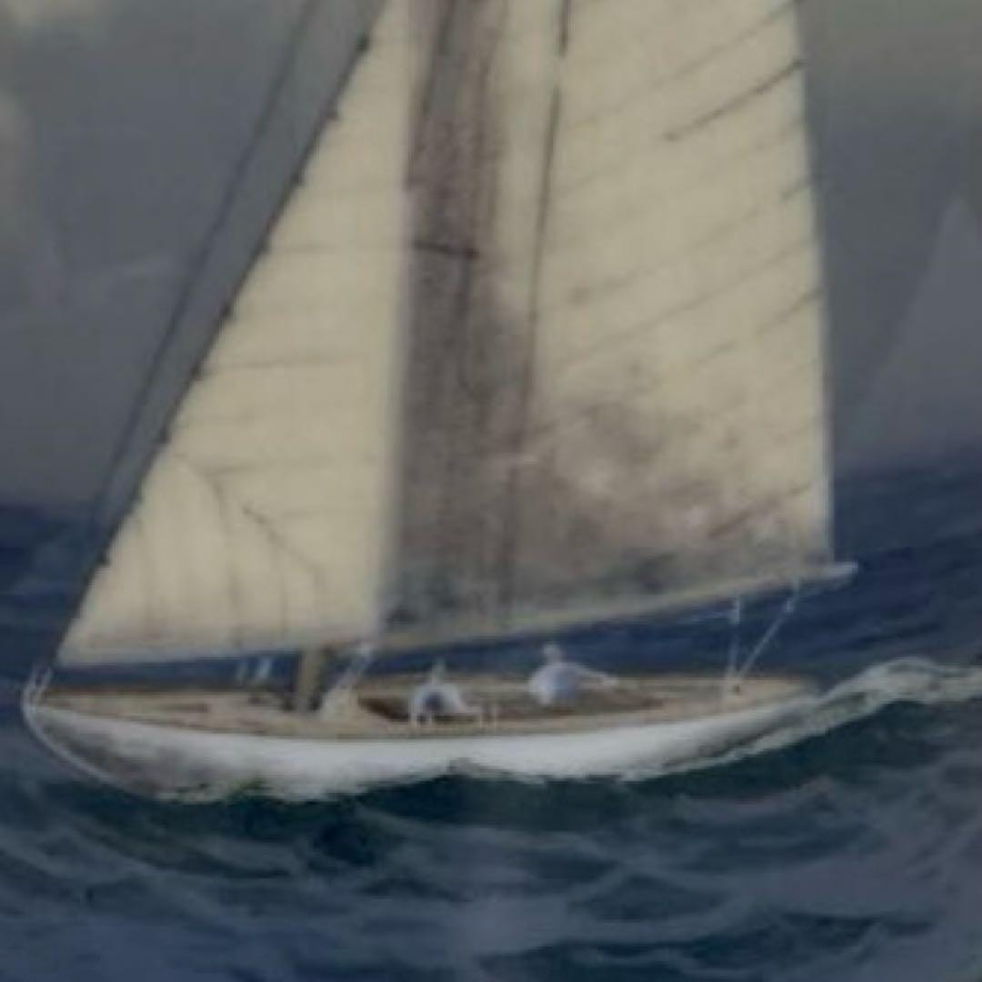 ・花瓶・航走するyacht・陶器製・１９cm・ ・