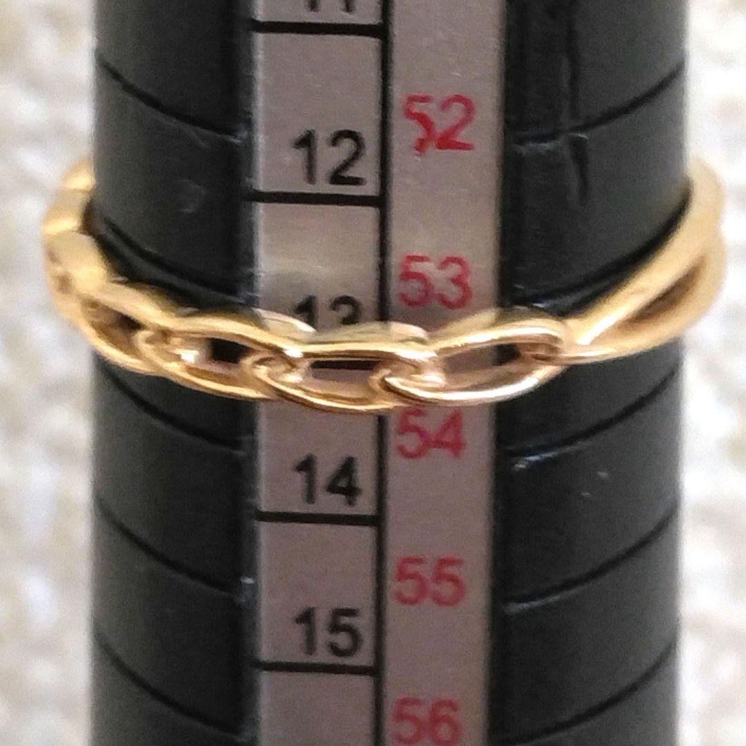 ノジェス K10 リング 13号 リバーシブル プラス ゴールド 編み 美品