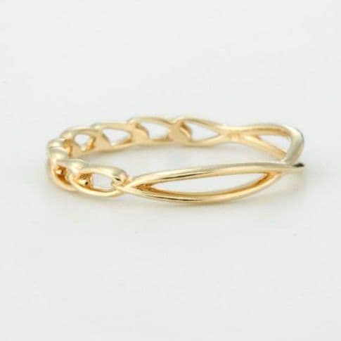 ノジェス K10 リング 13号 リバーシブル プラス ゴールド 編み 美品