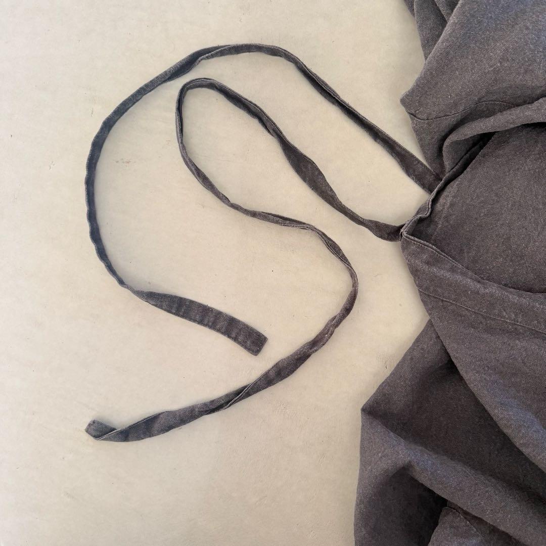 kapoc カポック 2WAY 袖口リブ リネン割烹着