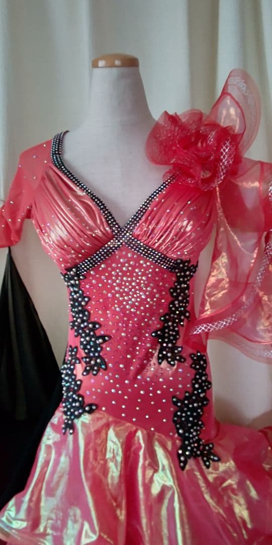 渡*子様 社交ダンスドレス！Create-Sunスタンダードドレス！オレンジレッ