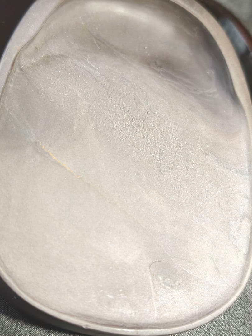 端渓硯 老坑仔岩楕円硯 木箱付 未使用美品 時代物 書道具 文房四宝 蒐集家放出