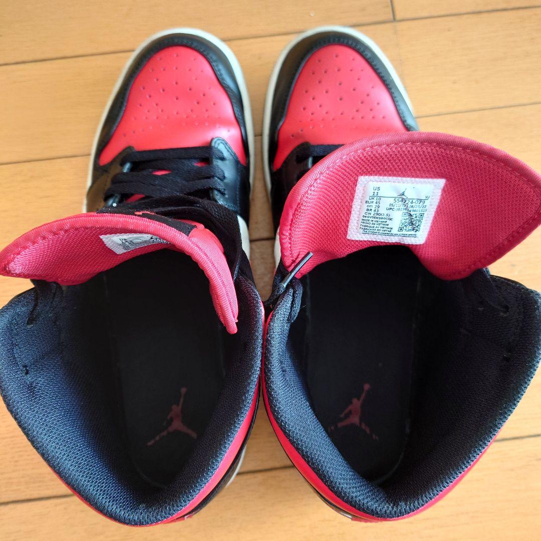 NIKE AIR JORDAN 1 MID 29cm ブラック/レッド
