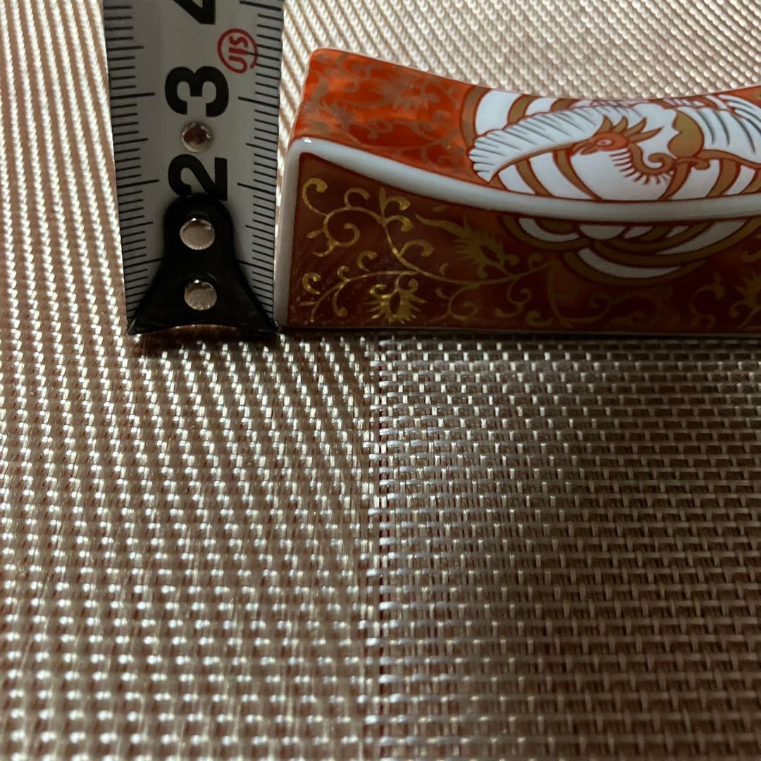 龍峰窯　赤絵金彩鳳凰紋　鳳凰箸置き揃　金襴手